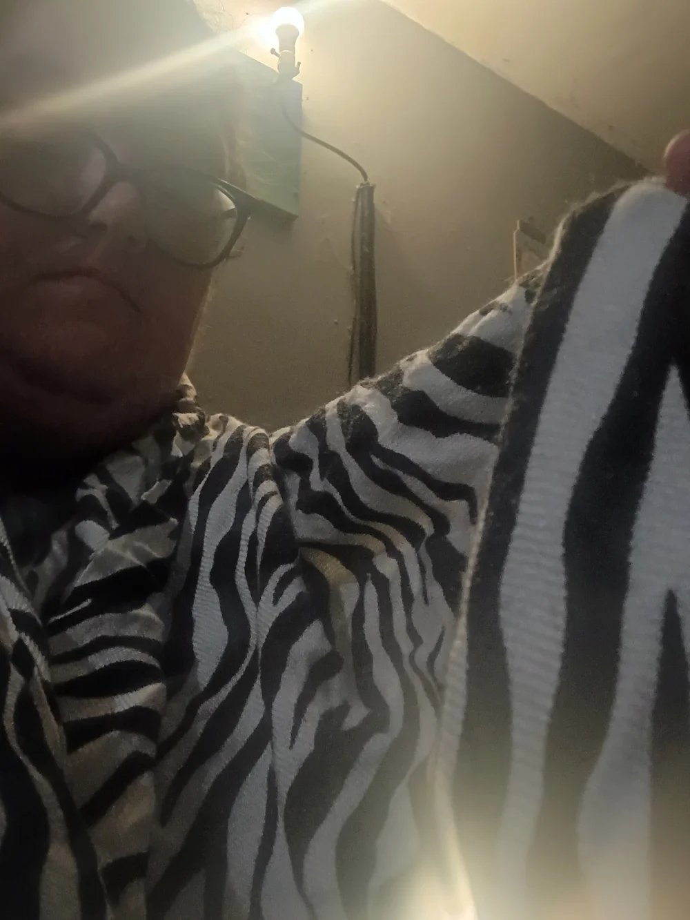 Zebra Print Black and White Scarf - Women's Like New